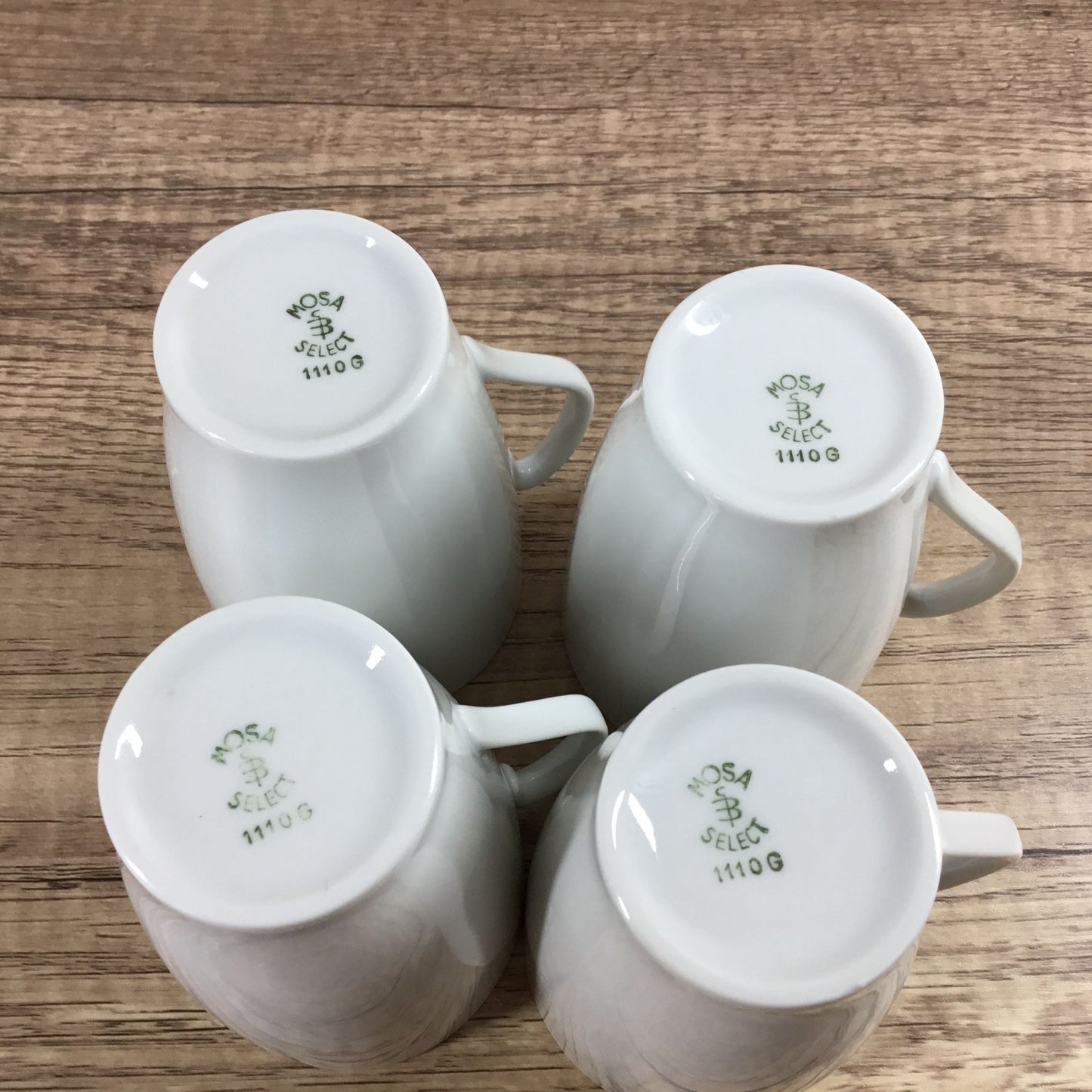 Set of 4 Mosa Select White Porcelain Coffee Cups & Saucers MCM 1110G and 6110H