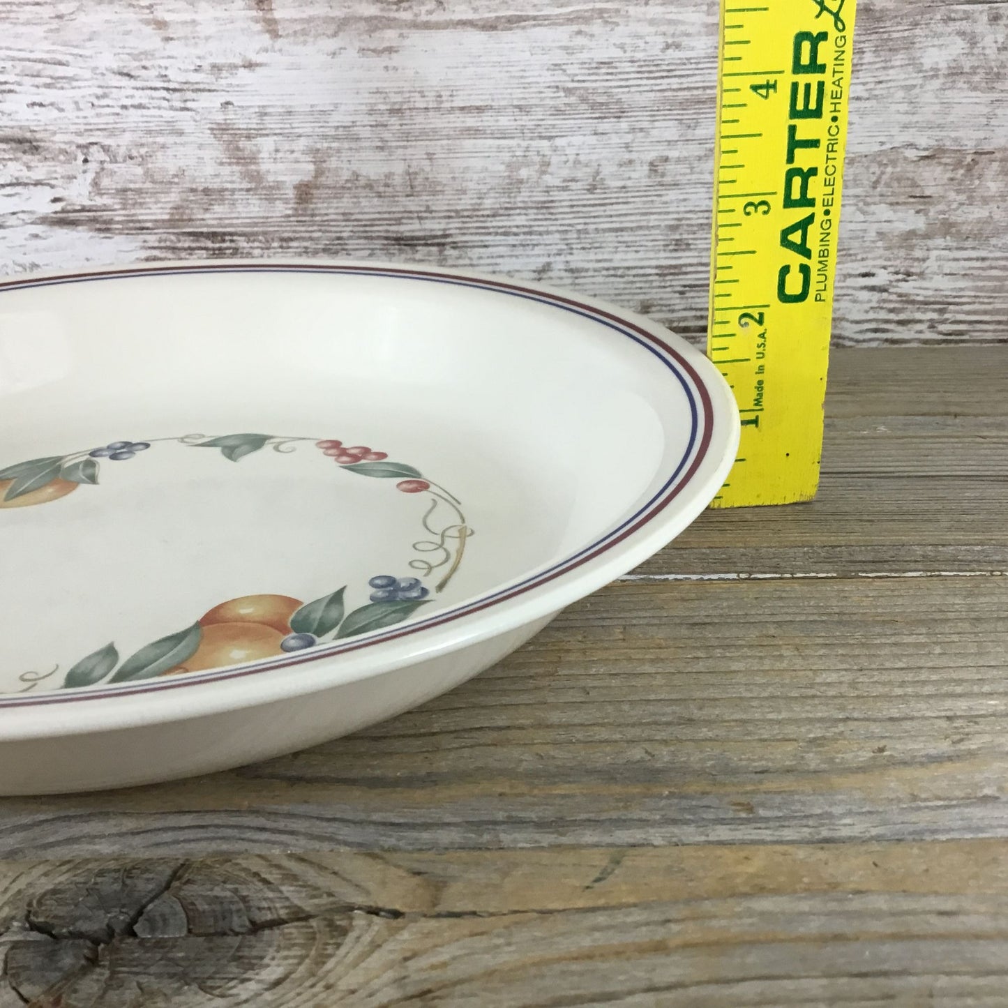 Corelle Abundance Pie Dinner/Pasta Plate With Fruit Garland Design 10.25"