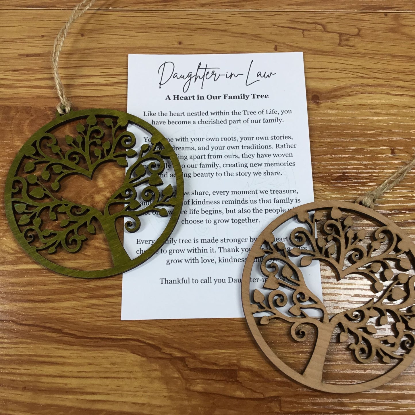 Daughter-in-Law Tree of Life Story Card Ornament