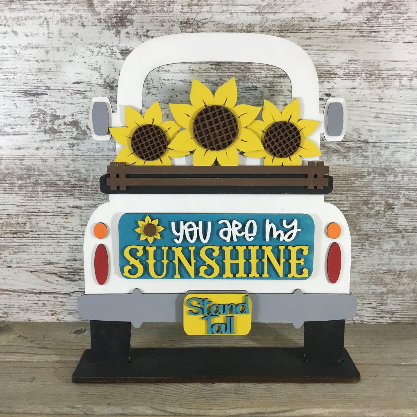 Fall Sunflower Truck Insert, Hand Painted 3-Piece Wood Set