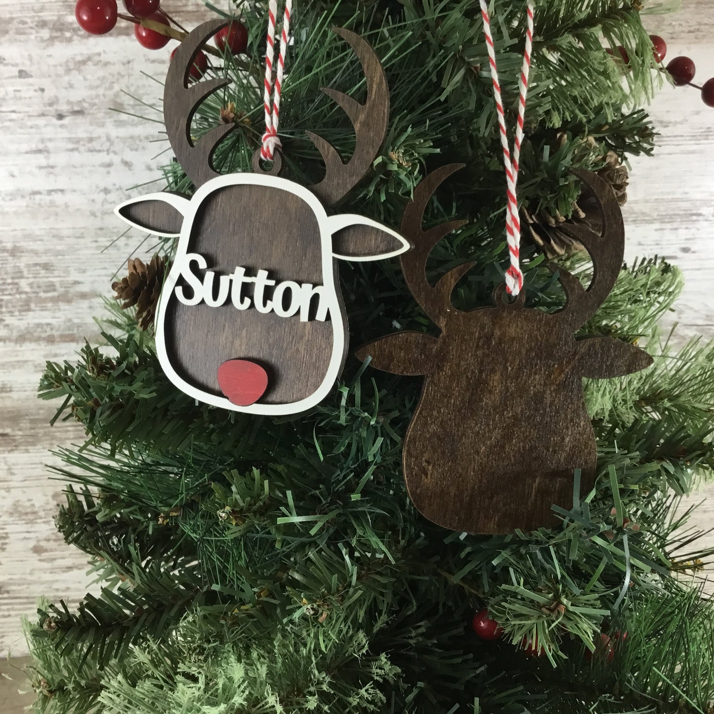 Personalized Name Reindeer Christmas Ornament