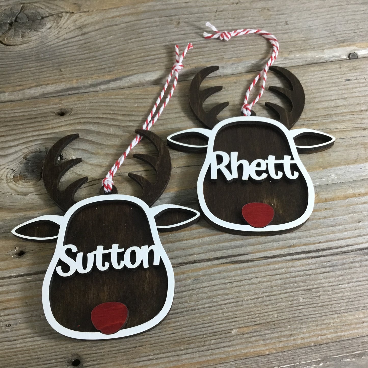Personalized Name Reindeer Christmas Ornament