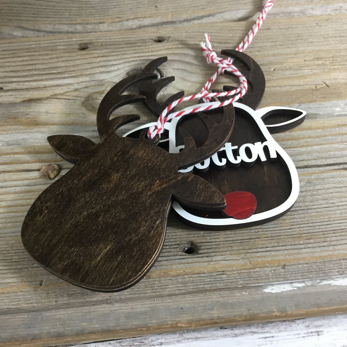 Personalized Name Reindeer Christmas Ornament
