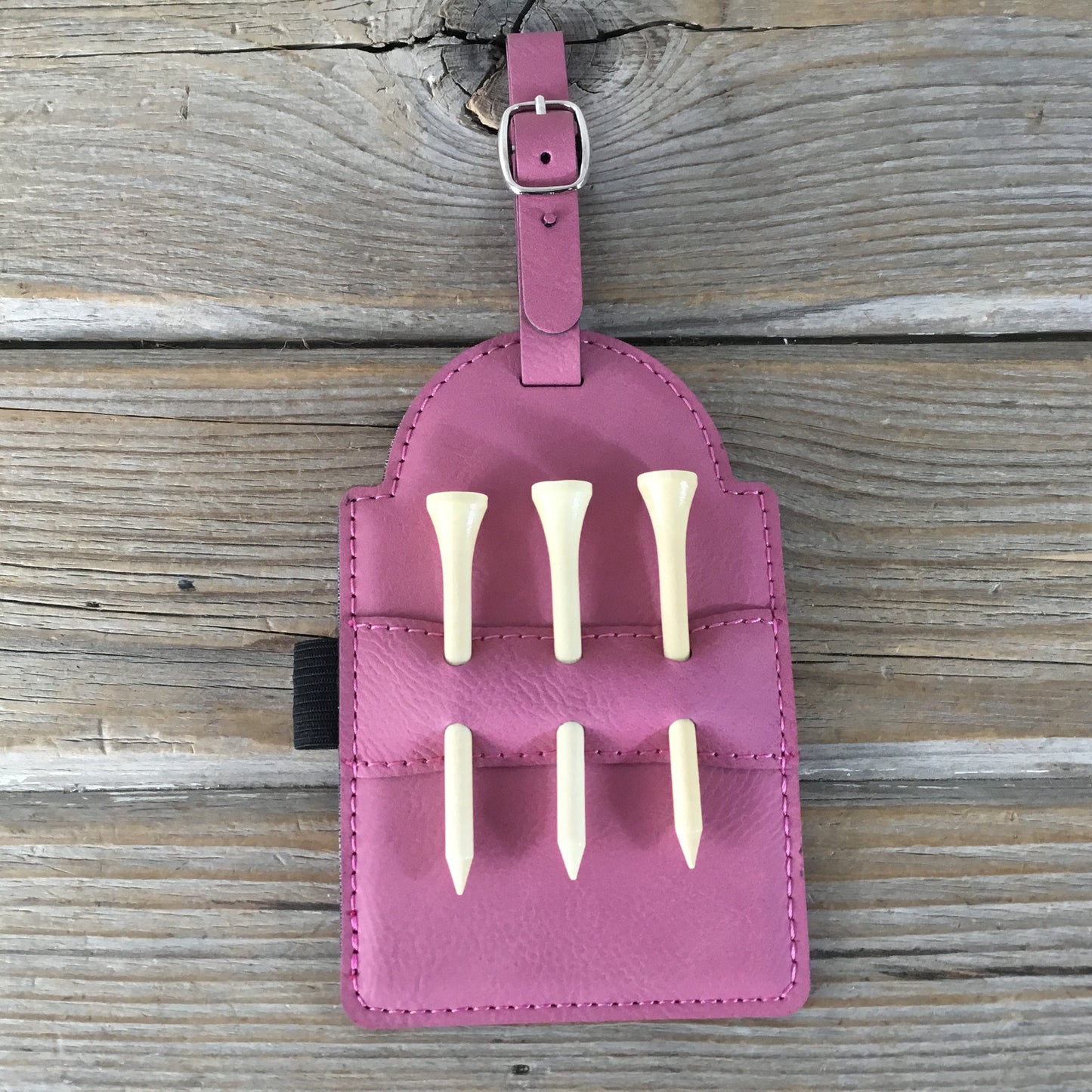 How to Golf Leatherette Golf Bag Tag Tee Holder