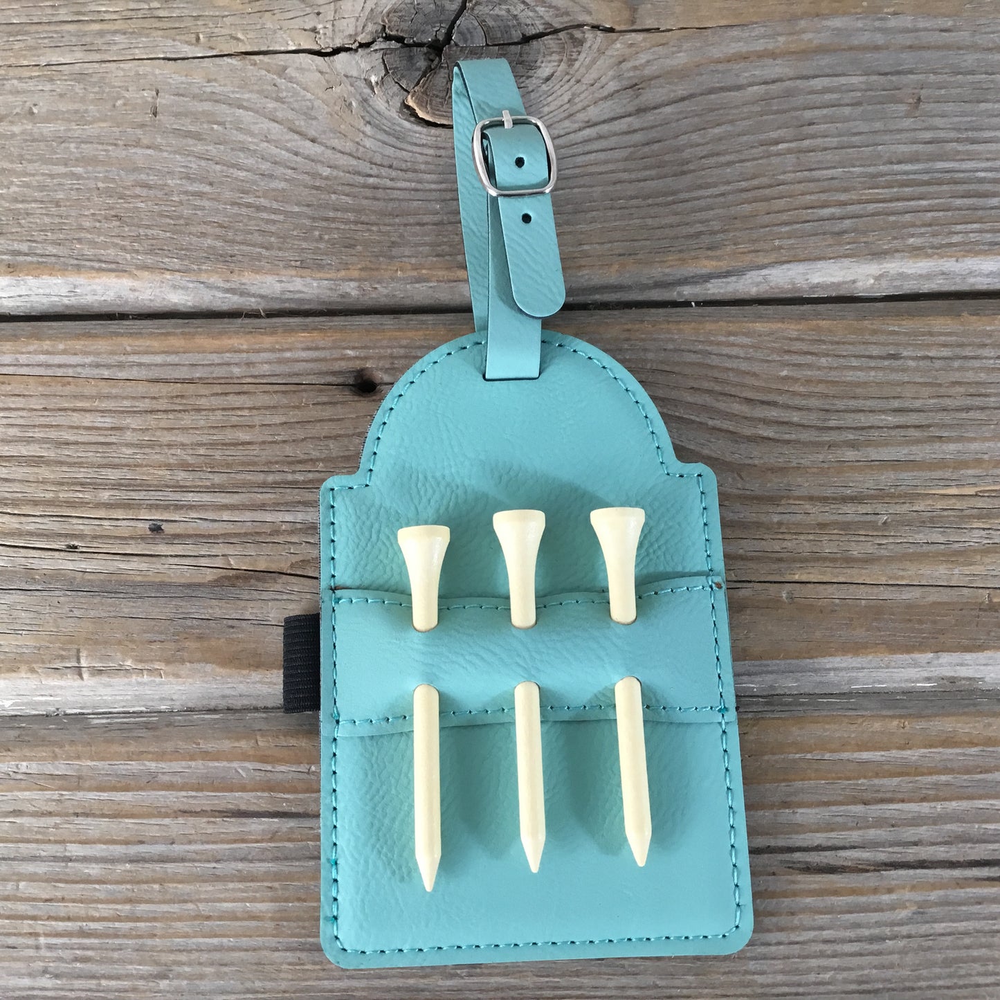 How to Golf Leatherette Golf Bag Tag Tee Holder