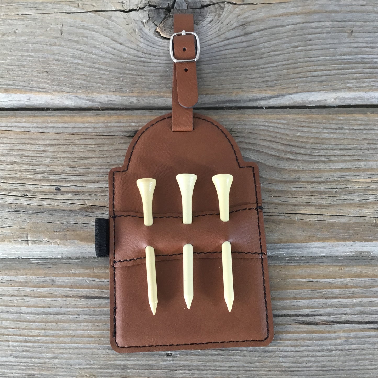 Life is Short Swing Hard Golf Bag Tag Tee Holder