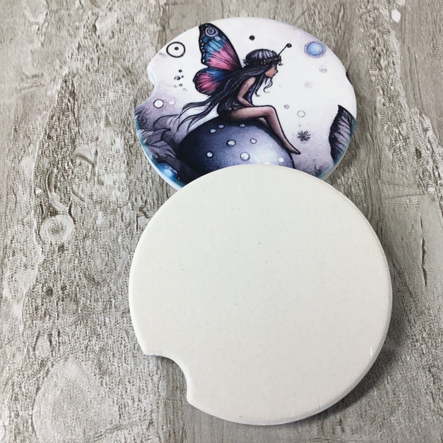 Fantasy Mushroom Mandala Forest Set of 2 Car Coasters