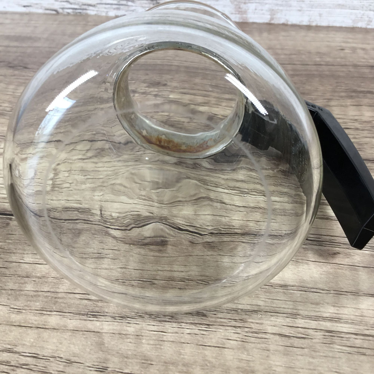 Vintage Silex Glass Coffee Carafe With Black & Metal Cross Banding