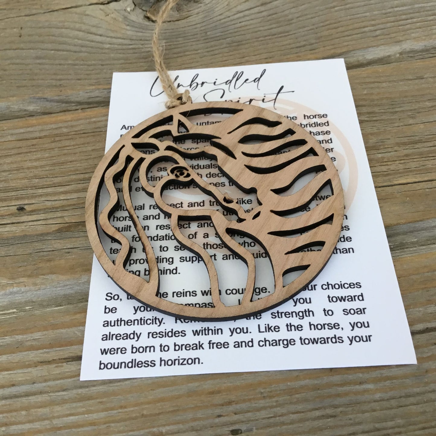 Horse “Unbridled Spirit” Story Card Ornament
