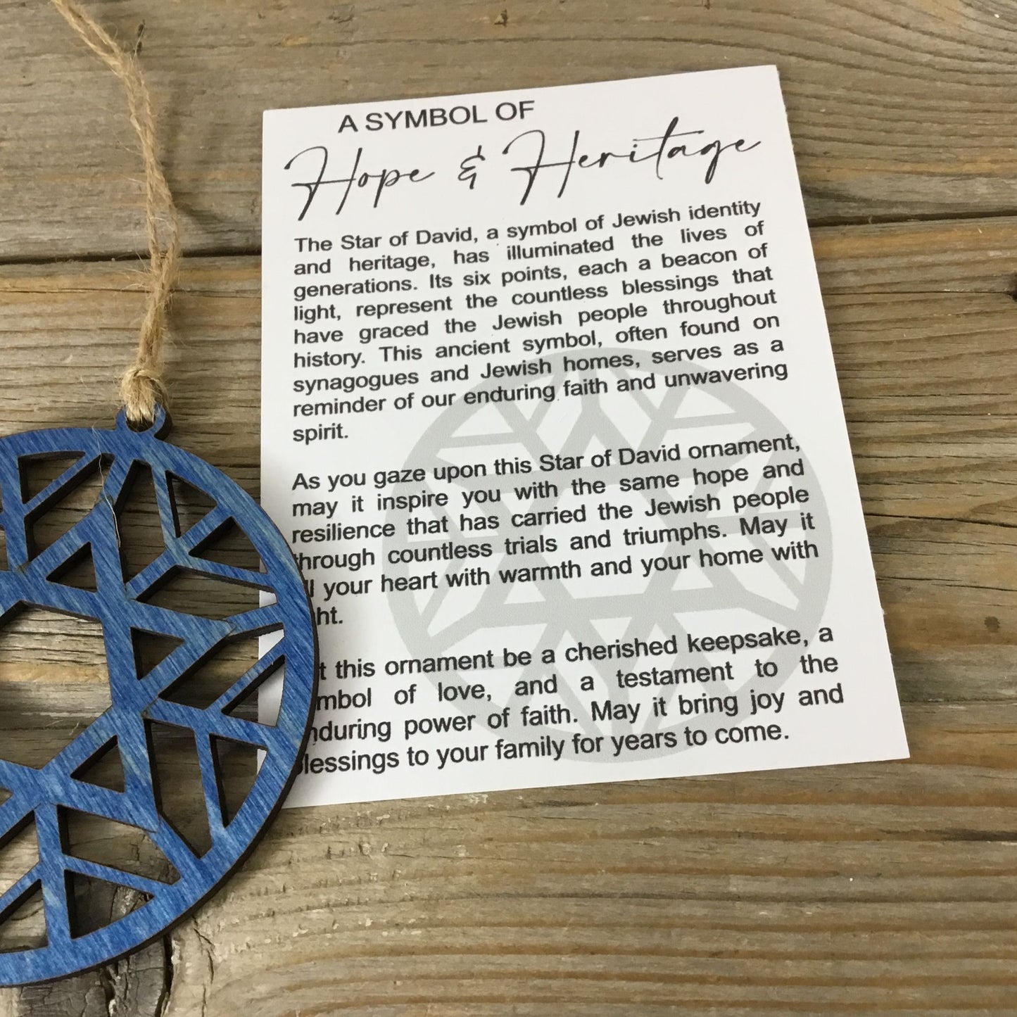 Star of David Story Card Ornament – Hope & Heritage