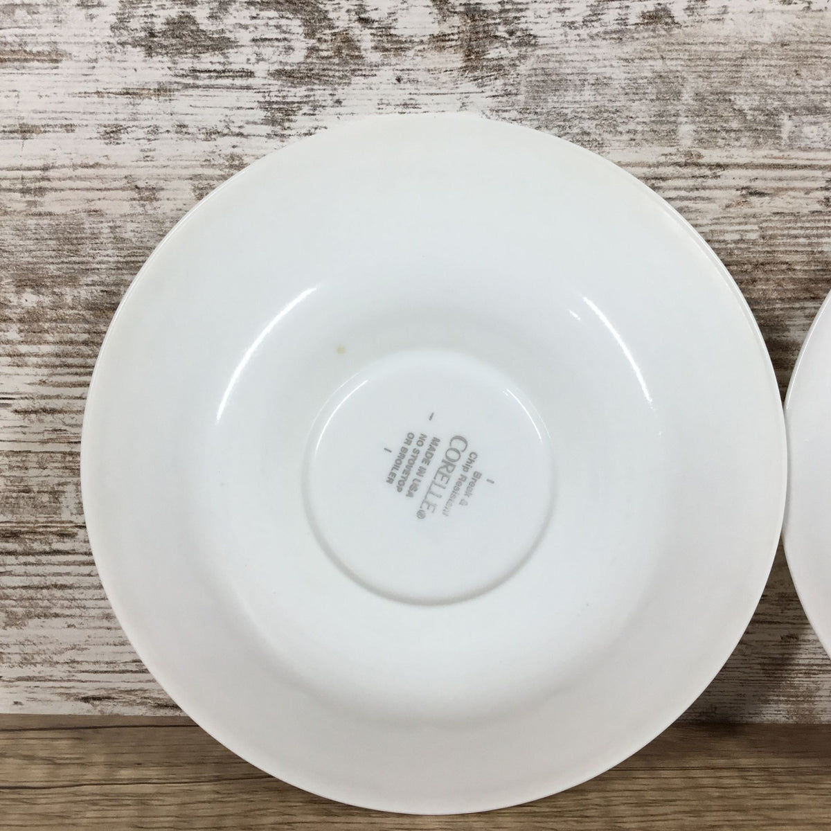 Corelle Casa Flora Yellow and Blue Three Ring Saucers 6 1/4”, Set Of Two