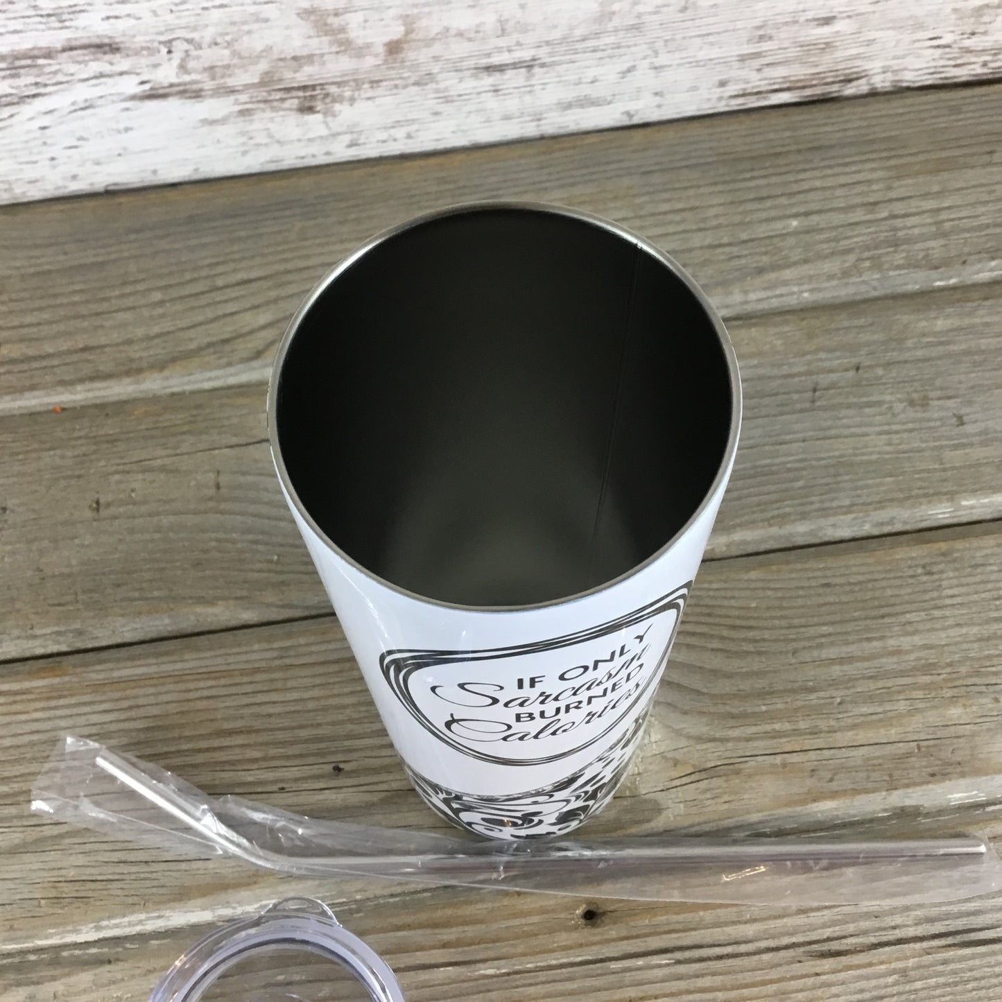 If Only Sarcasm Burned Calories 20 oz Skinny Tumbler with Lid and Straw