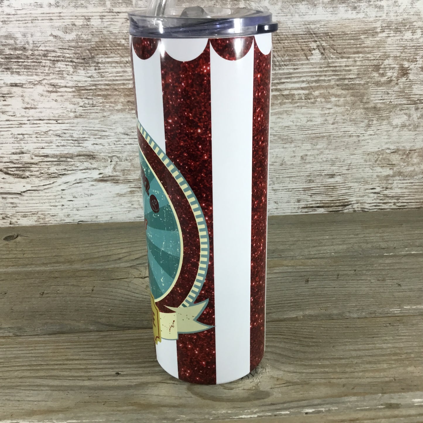 Welcome to the Shit Show Admit One Circus 20 oz Skinny Tumbler with Lid and Straw