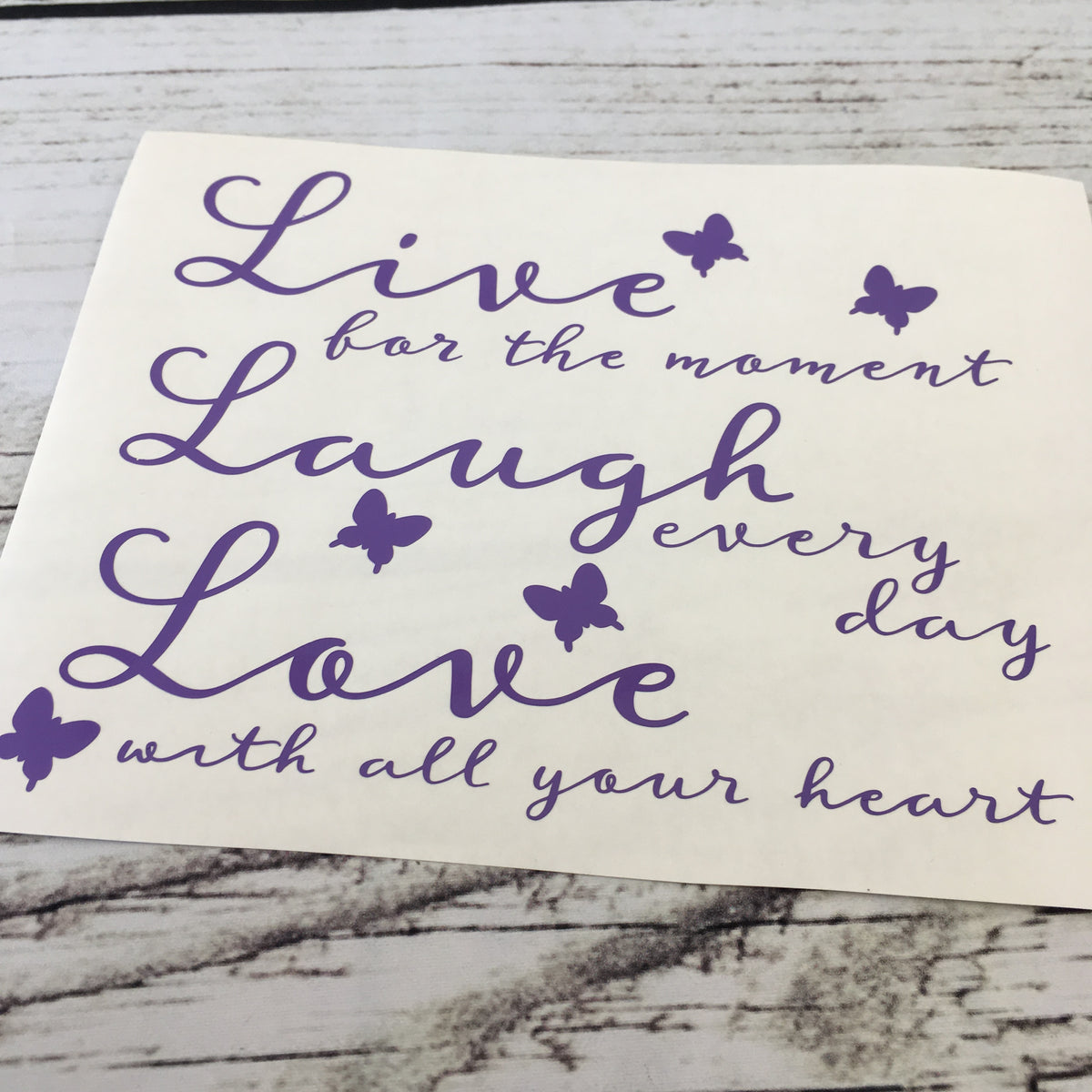 Live Laugh Love Aim Fire Vinyl Decal - 8x3 Black Sticker For Cars & Laptops