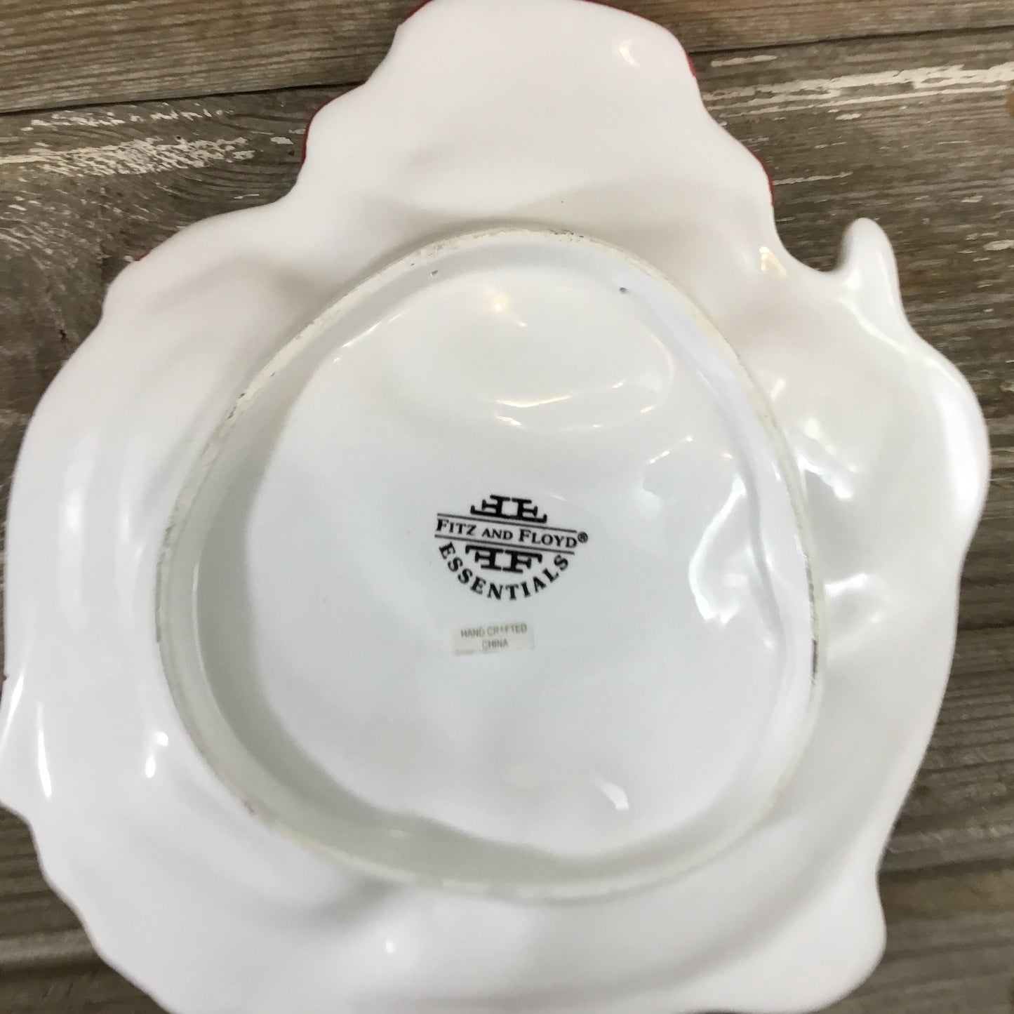 Fitz & Floyd Plaid Christmas Snowman Canape Plate