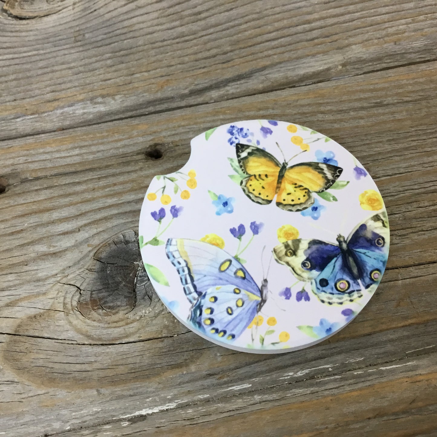 Let Your Dreams Be Your Wings Butterfly Car Coasters Set of 2