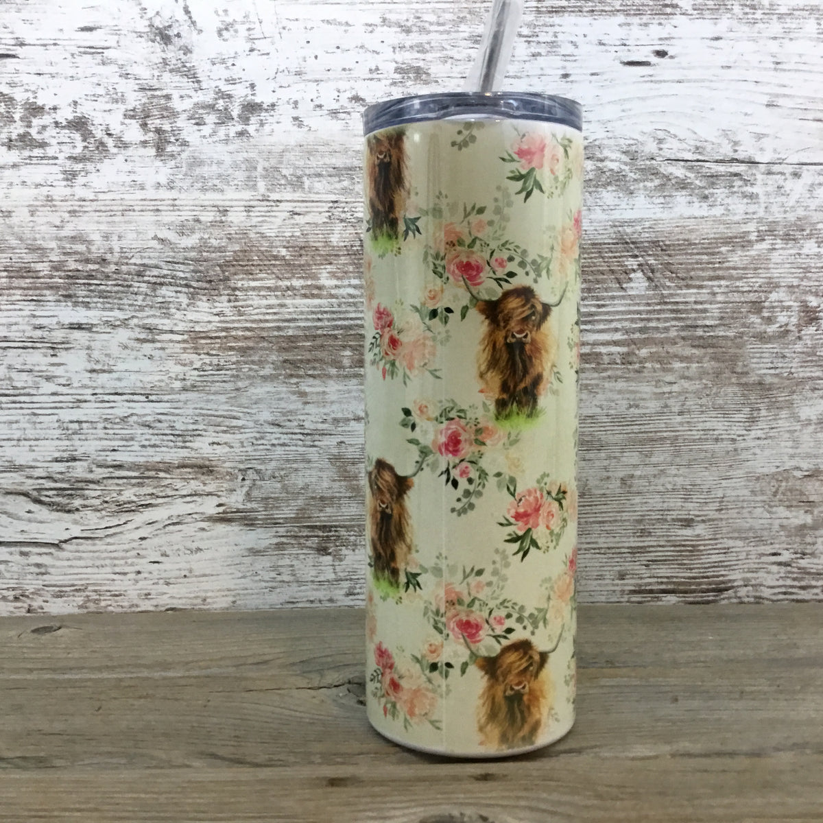 Christmas Cow 20 oz Skinny Tumbler with Straw & Lid - Candy Cane Desig –  Michelle's Variety Shop