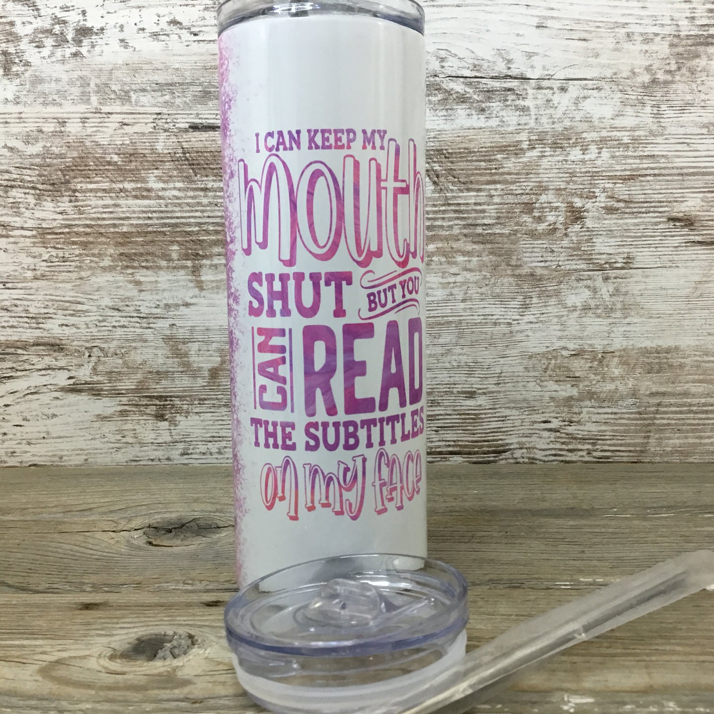 I Can Keep My Mouth Shut 20 oz Skinny Tumbler with Lid and Straw