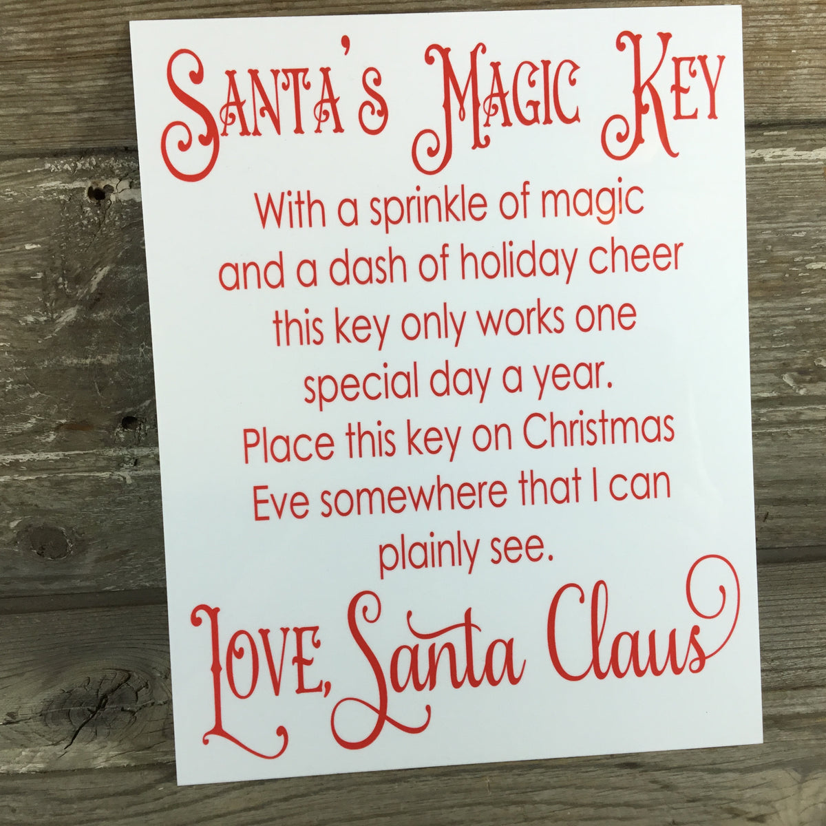 Santa's Magic Key Aluminum Sign – Michelle's Variety Shop