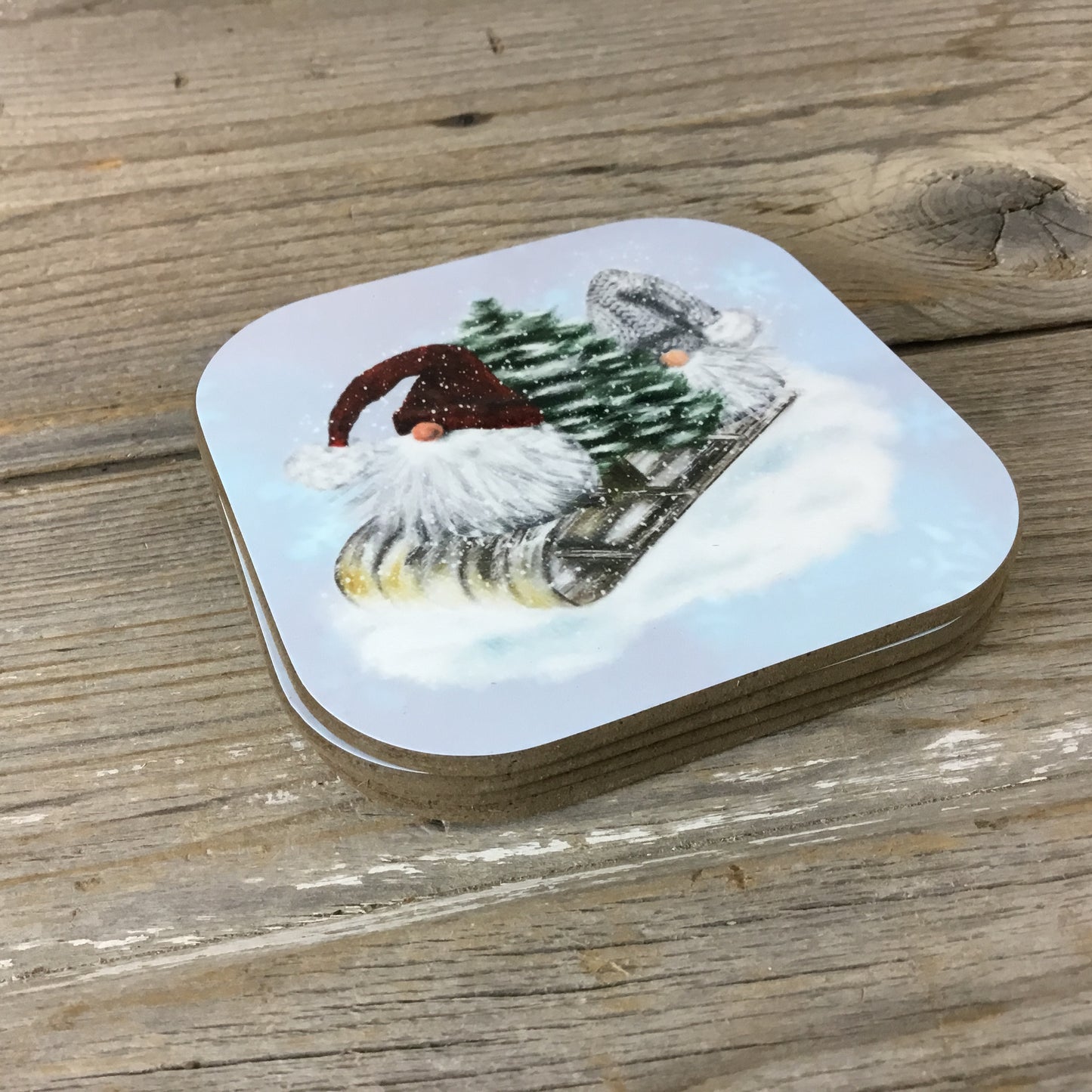 Winter Gnome Coasters Set of 4