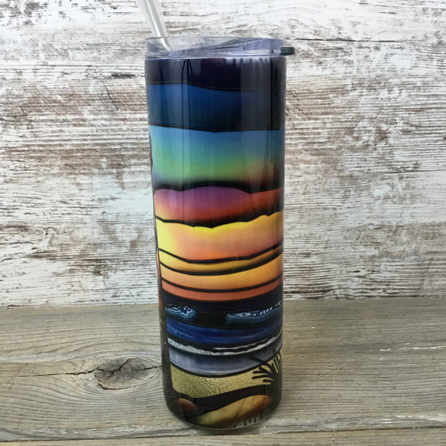 Lighthouse 20 oz Skinny Tumbler with Lid and Straw