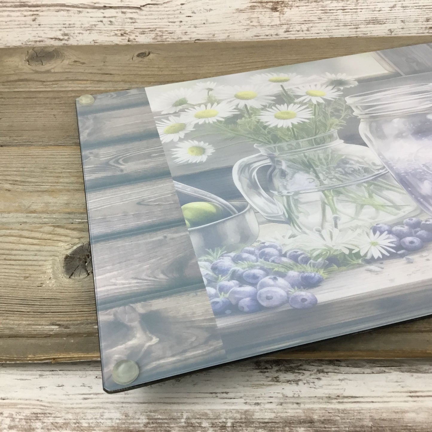 Rustic Lemonade and Daises Glass Cutting Board