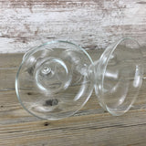 Set of 2 Vintage Frozen Margarita Glasses Shrimp Cocktail Clear Glass Ball Stem
