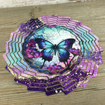Stained Glass Butterfly Wind Spinner 10"