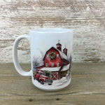 Red Truck Christmas on the Farm Ceramic Coffee Mug