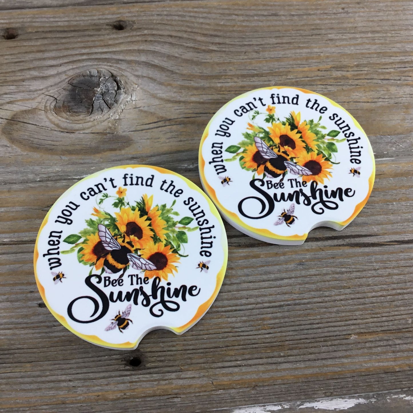 When You Can't Find the Sunshine Bee the Sunshine Car Coasters