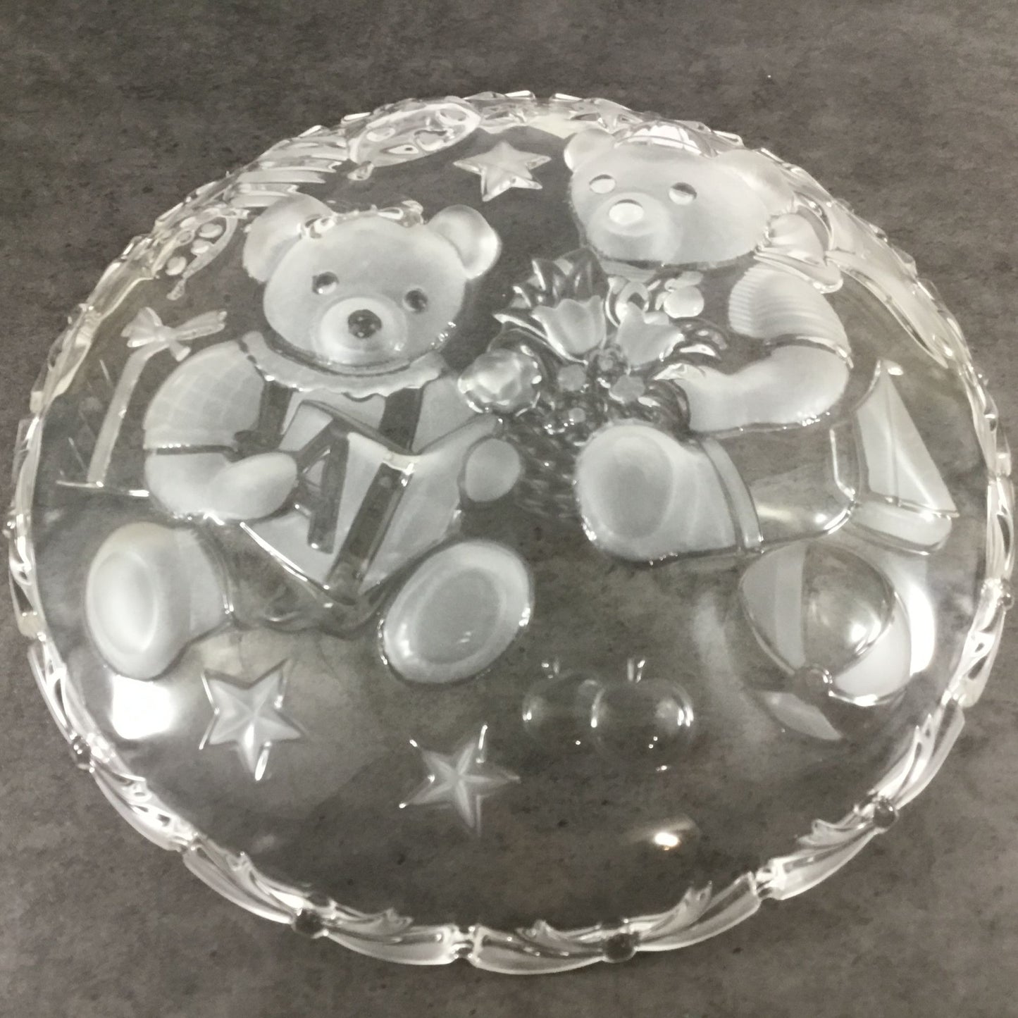 Mikasa Party Bears 15" Embossed Frosted Round Hostess Platter With Original Box
