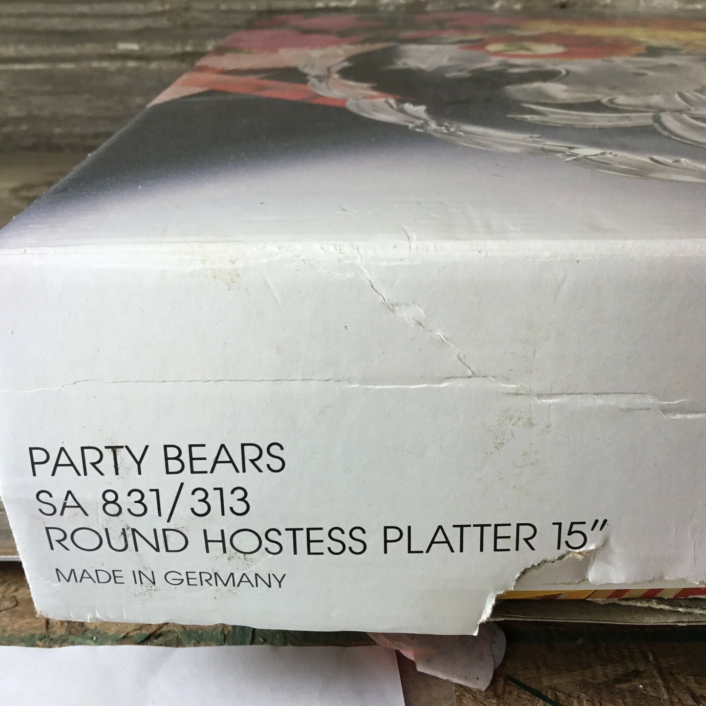 Mikasa Party Bears 15" Embossed Frosted Round Hostess Platter With Original Box