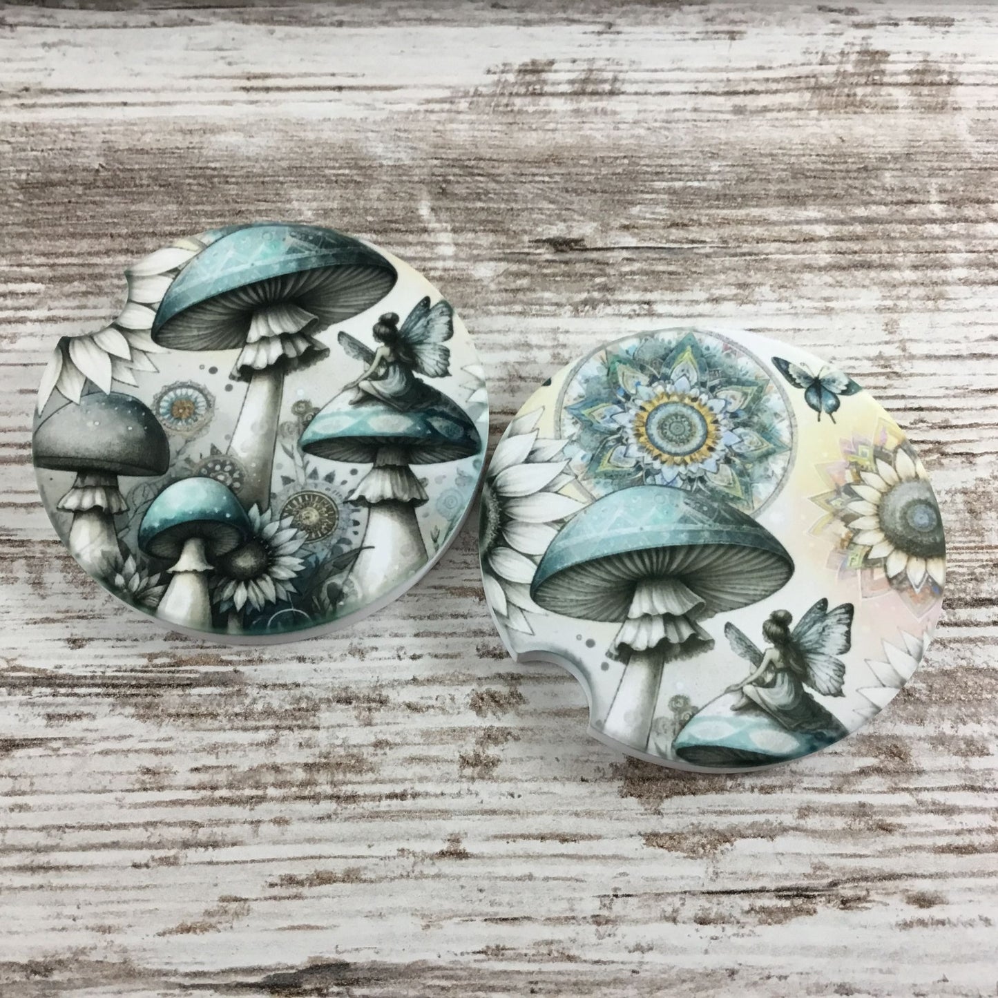 Magical Mushroom Forest Set of 2 Car Coasters