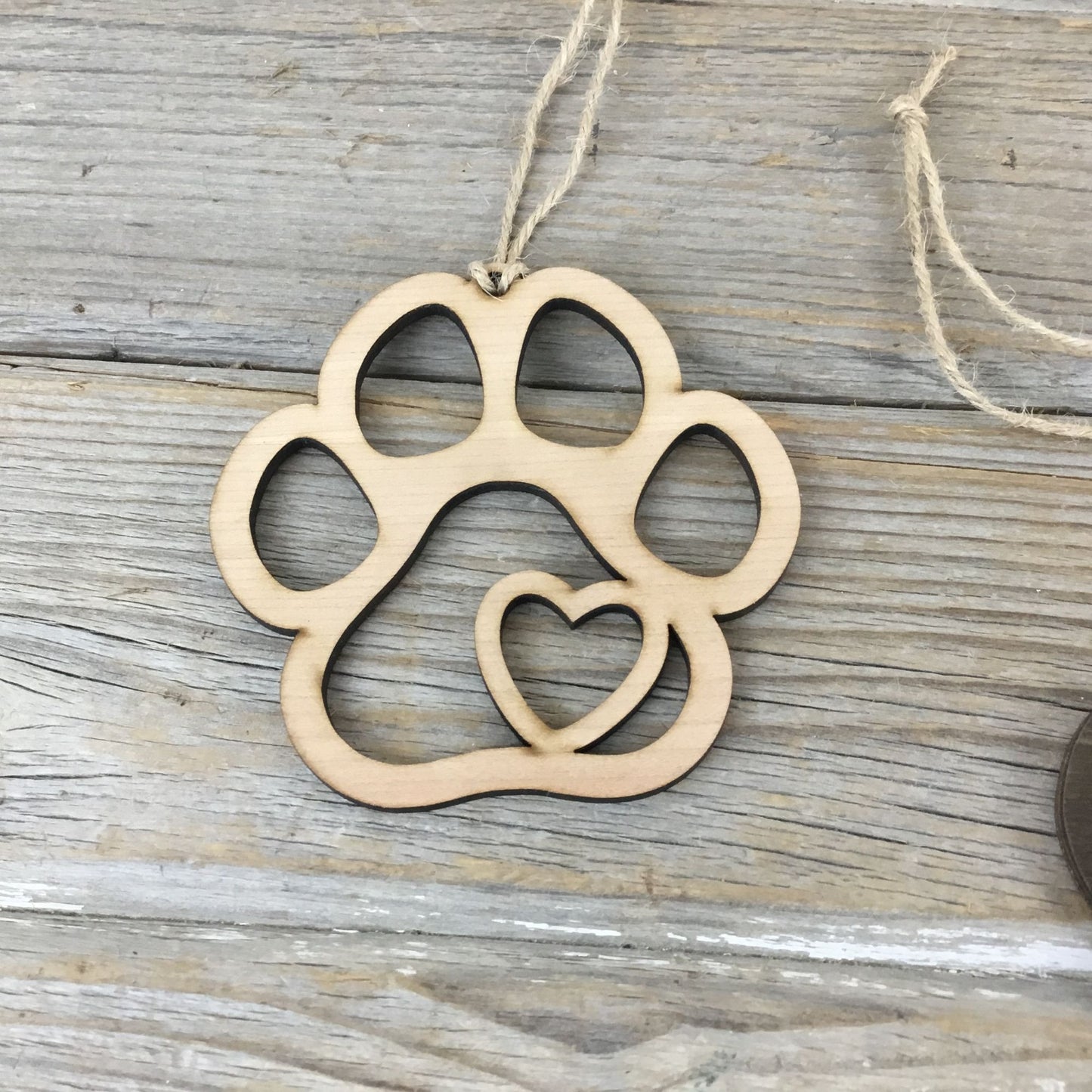 Dog Paw Print Story Card Christmas Ornament – Laser Cut Wood Ornament