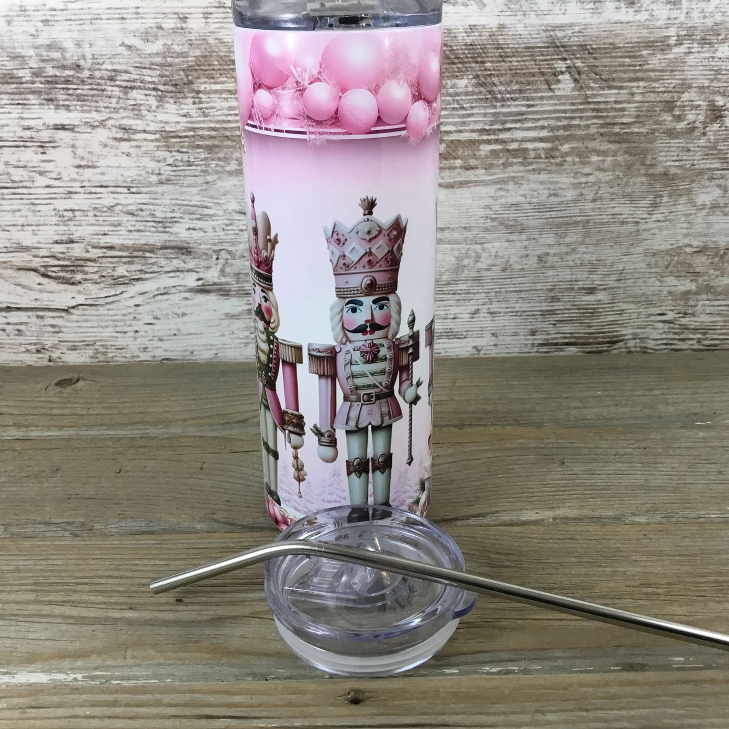 Pink Nutcrackers Christmas 20 oz Skinny Tumbler