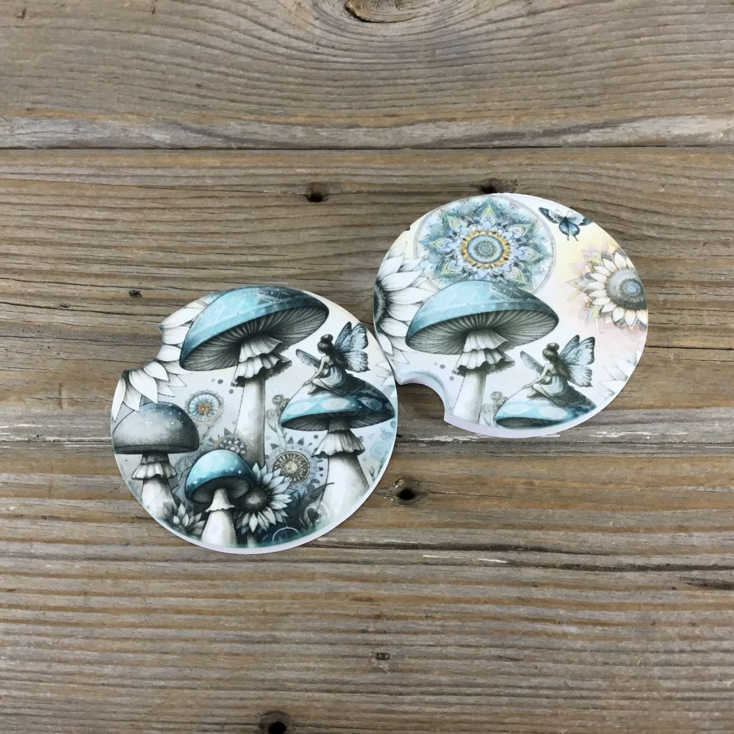 Magical Mushroom Forest Set of 2 Car Coasters