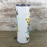 Bee You Bees and Flowers 20 oz Skinny Tumbler