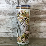 Horse Paper Quilling Art 20 oz Skinny Tumbler Side View