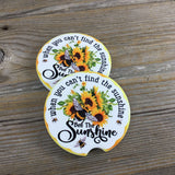 When You Can't Find the Sunshine Bee the Sunshine Car Coasters