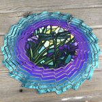 Dragonfly Stained Glass Wind Spinner 10"