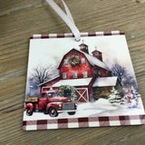 Red Truck Christmas on the Farm Christmas Ornament