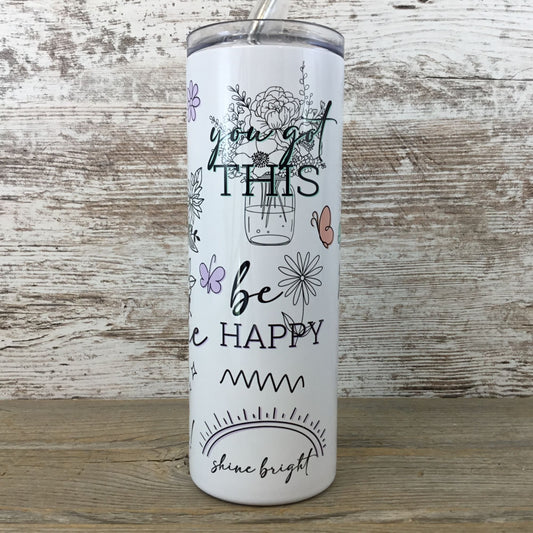 Positive Affirmations 20 oz Skinny Tumbler