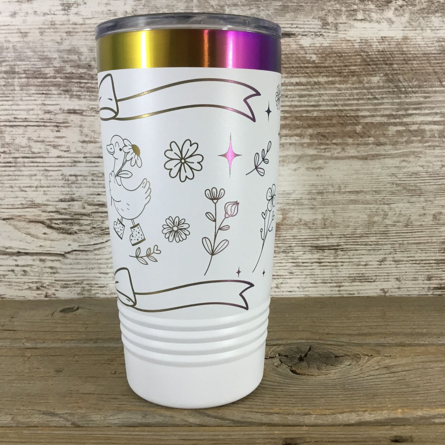 Retro Coquette Goose Trio with Bows & Florals 20 oz Stainless Steel Tumbler