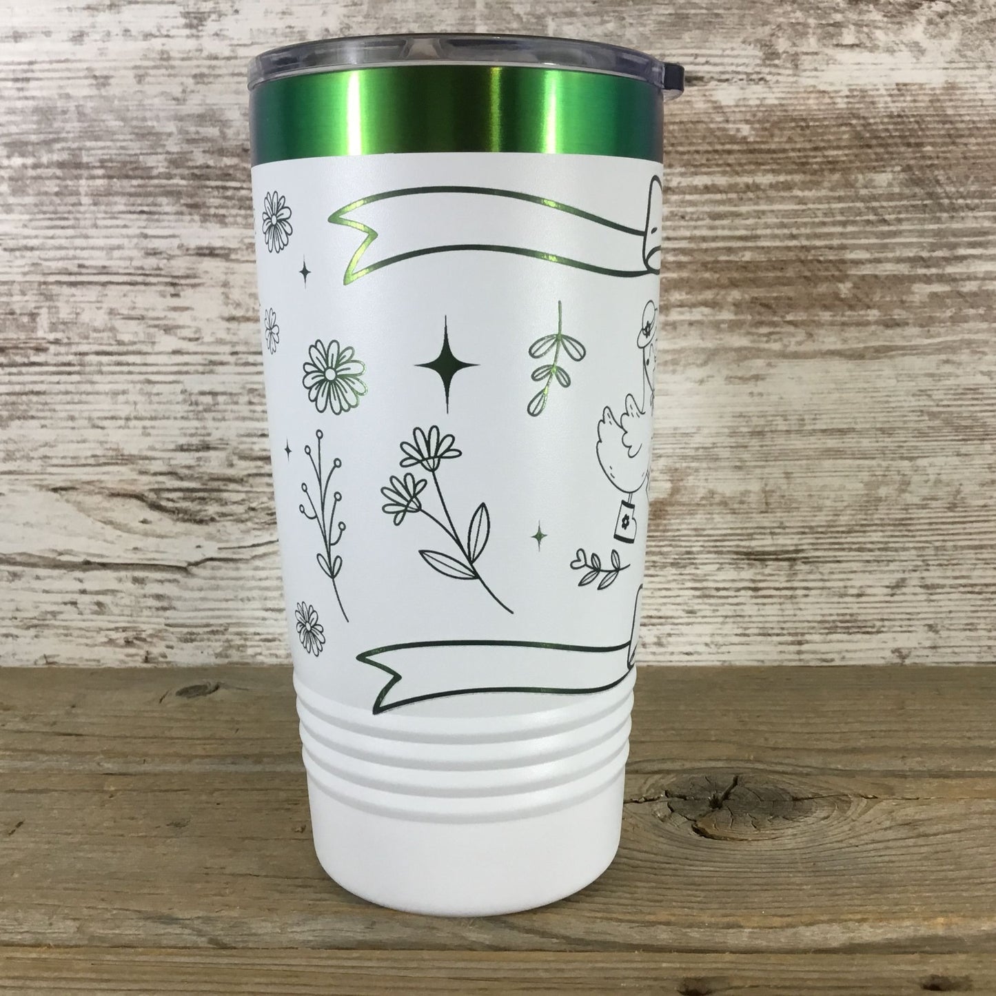Retro Coquette Goose Trio with Bows & Florals 20 oz Stainless Steel Tumbler