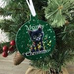 Black Cat Meowy Christmas Ornament Double Sided