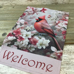 Male Cardinal and Flowers Garden Flag