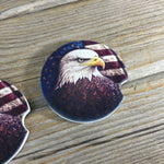 Bald Eagle American Flag Car Coasters