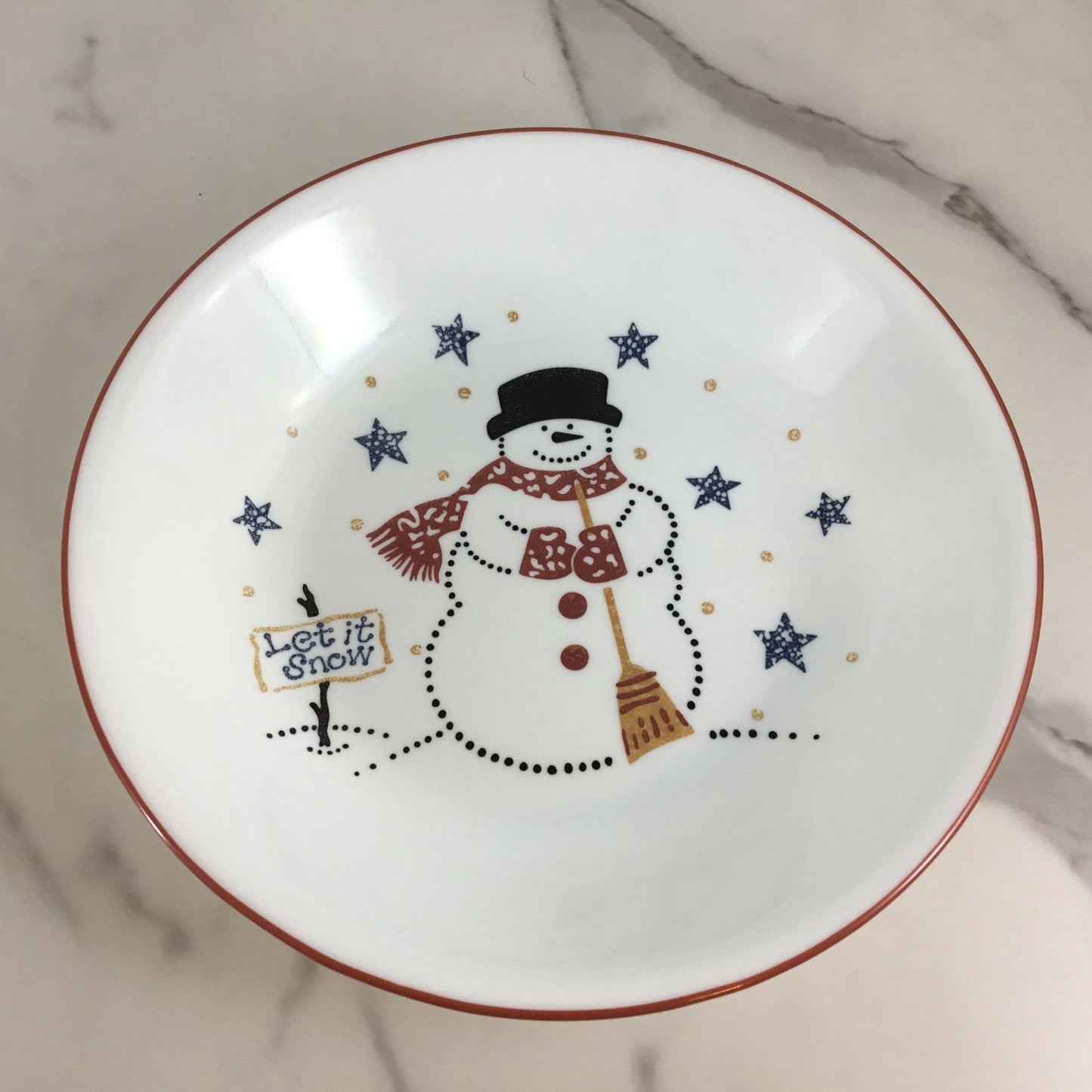 One Corelle Frosty Morn Let it Snow Snowman 8.5" Pasta Bowl Winter Christmas