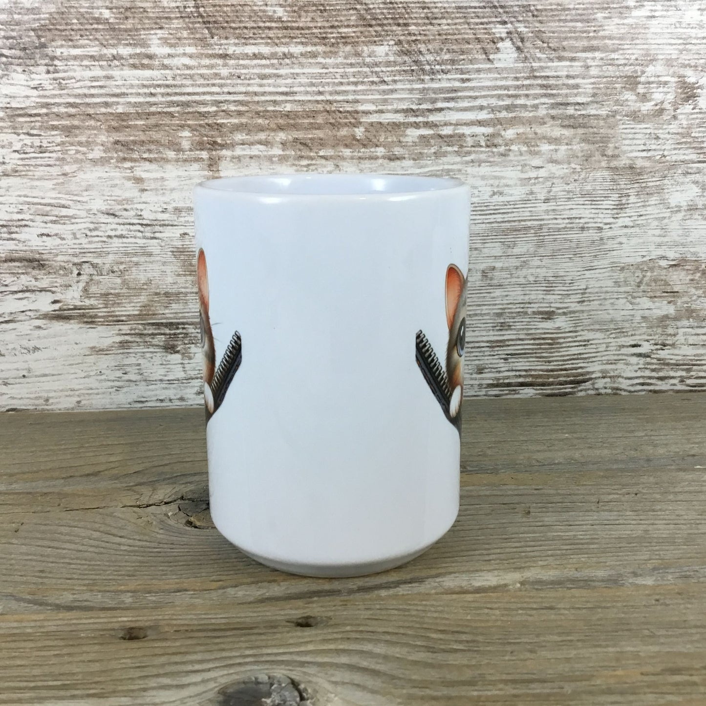 Cat Peeking from Zipper Design Ceramic Coffee Mug