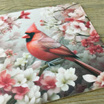 Male Cardinal and Flowers Mousepad